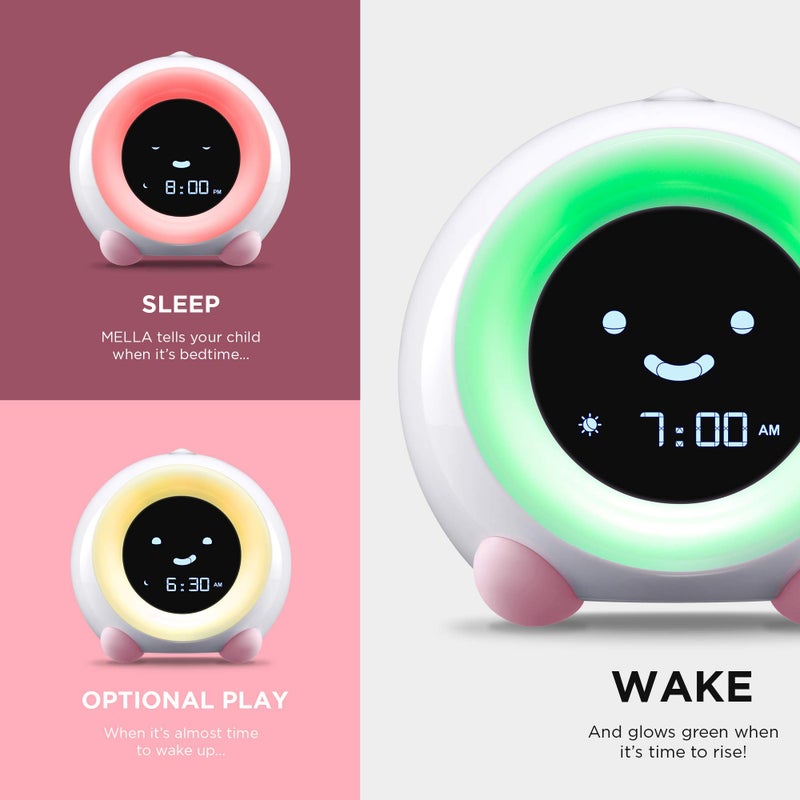 LittleHippo Mella: Kids Alarm Clock, Ready to Rise Children's Sleep Trainer, Night Light, Sound Machine and OK to Wake for Toddlers and Kids - Blush Pink (Updated 2025) - Image 2